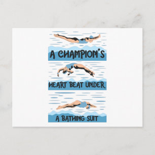 Champions Swimmer - Bathing Suit Postcard