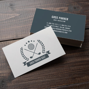 Championship Logo Golf Pro or Instructor Business Card