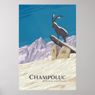 Champoluc Italy Ski Resort Travel Poster