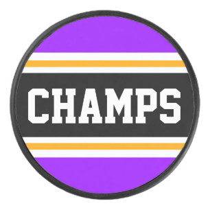 CHAMPS Bright Purple Black Yellow Racing Stripes