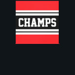 CHAMPS Bright Red Black White Racing Stripes Canvas Print<br><div class="desc">This sporty,  athletic design features bold CHAMPS text inside a highlighted black and white horizontal racing stripes against bright red outer stripes.  The text in this design can be personalized.</div>