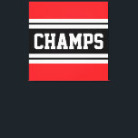 CHAMPS Bright Red Black White Racing Stripes Canvas Print<br><div class="desc">This sporty,  athletic design features bold CHAMPS text inside a highlighted black and white horizontal racing stripes against bright red outer stripes.  The text in this design can be personalized.</div>