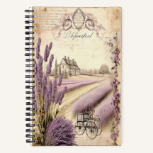 Champs de lavande Carnet spiral 5,5 po x 8,5 po