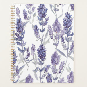 Champs de Lavande   Motif de Fleur Aquarelle Viole