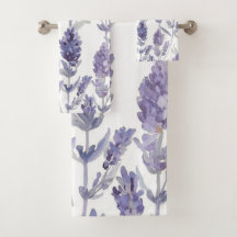 Champs de Lavande | Motif de Fleur Aquarelle Viole