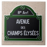 Champs Elysee Sign Large Ceramic Tile<br><div class="desc">AVENUE DES CHAMPS ELYSEES  A stroll on the worlds most famous boulevard.</div>