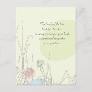Champs en pastel - carte pour notes de Merci de