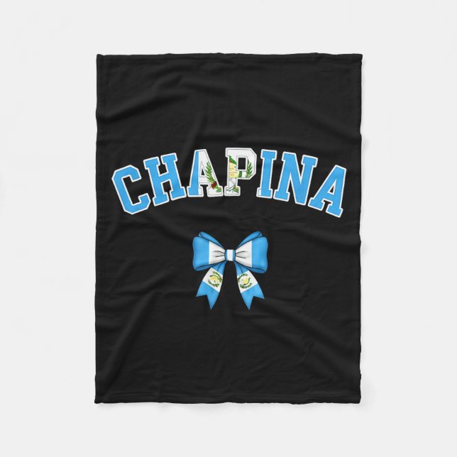 Chana Guatemalan Women Coquette Bow Guatemala Flag Fleece Blanket (Front)