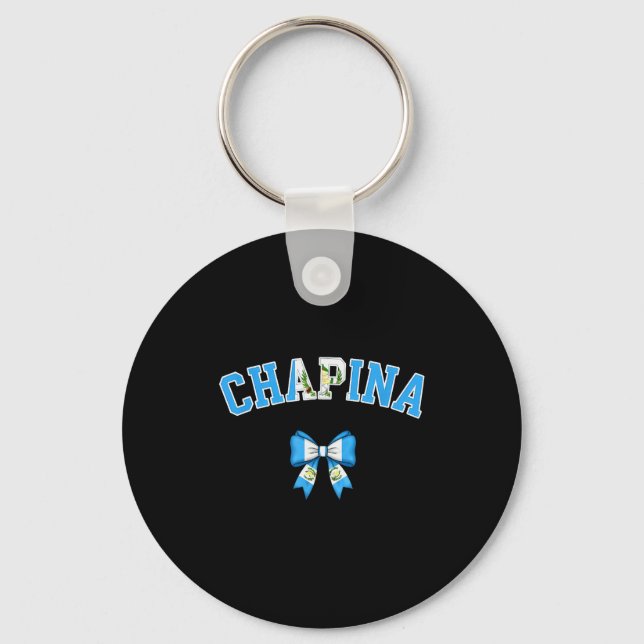 Chana Guatemalan Women Coquette Bow Guatemala Flag Keychain (Front)