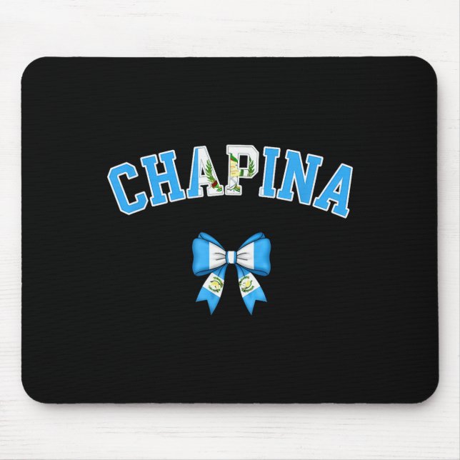 Chana Guatemalan Women Coquette Bow Guatemala Flag Mouse Pad (Front)