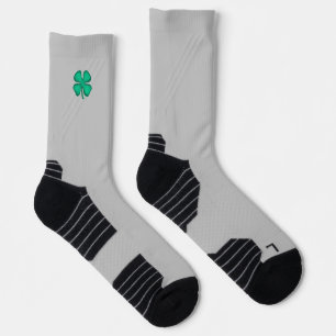 Chance 4 feuilles irlandais Clover gris chaussette