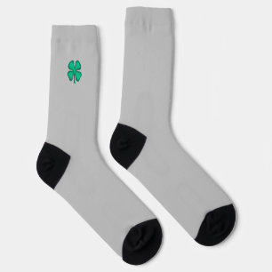 Chance 4 feuilles Irlandais Clover gris chaussette