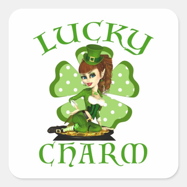 Chance Lucky Charm Leprechaun Stickers fille (Devant)