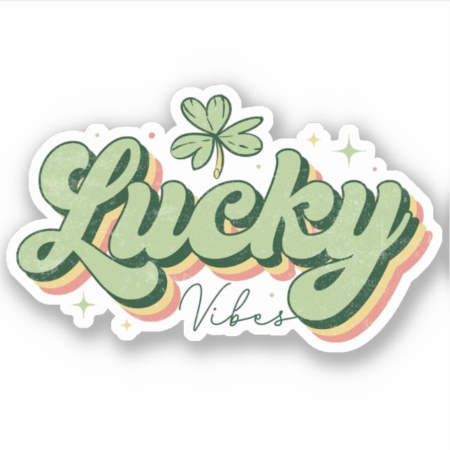 Chance Vibes St. Patrick's Day Vinyl Sticker (Devant)