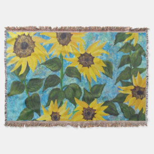 Chance's Sunflowers Afghan Throw Blanket