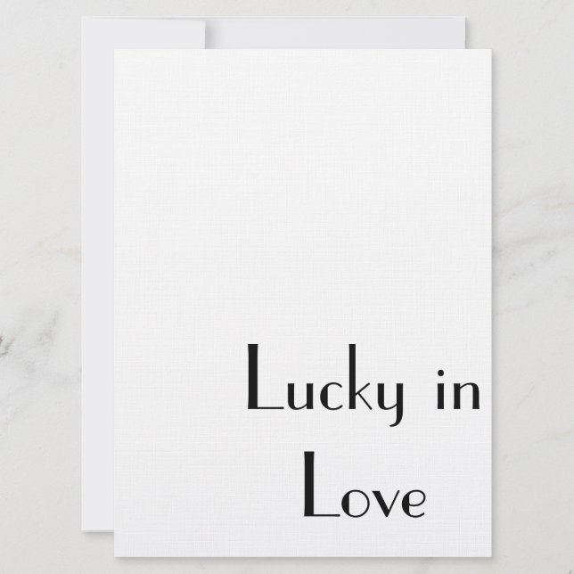 "Chanceux en amour" , invitation de mariage, de fi (Devant)