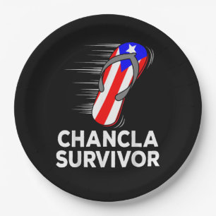 Chancla Survivor Paper Plate