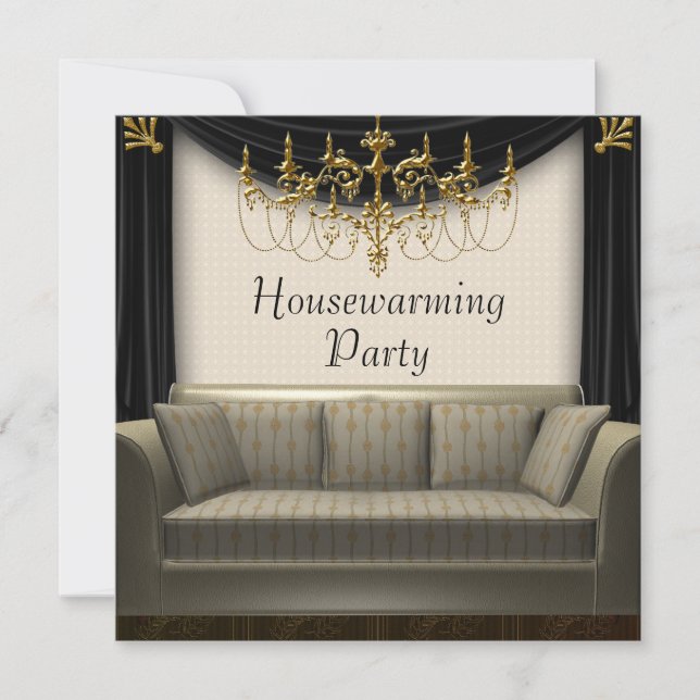 Chandeleir Sofa Housewarming Party Invitation (Front)