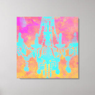 Chandelier Art in Reds & Golds, Canvas Print