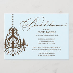 CHANDELIER BLEU ET BROWN  INVITATION FÊTE DE L'MAR