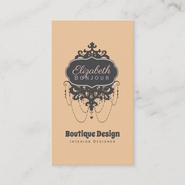 Chandelier Chic (Change Colour) - Business Card (Front)