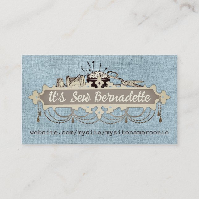 Chandelier chic Shabby coudre ciseaux cartes biz (Devant)