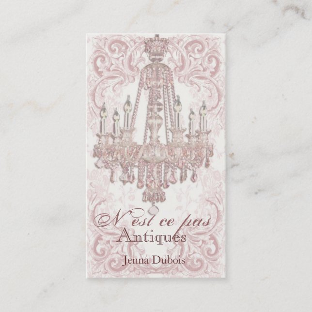 Chandelier Damask Business Cards (Front)