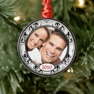 Chandelier Damask Photo Christmas Ornament