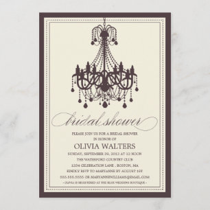 CHANDELIER DE CRÈME INVITATION À LA DOUCHE BRIDAL