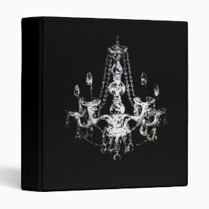 Chandelier Elegance ~ Binder Black Work Retro