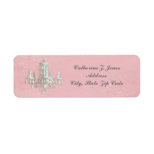 Chandelier Elegant Chic Address Label - Pink