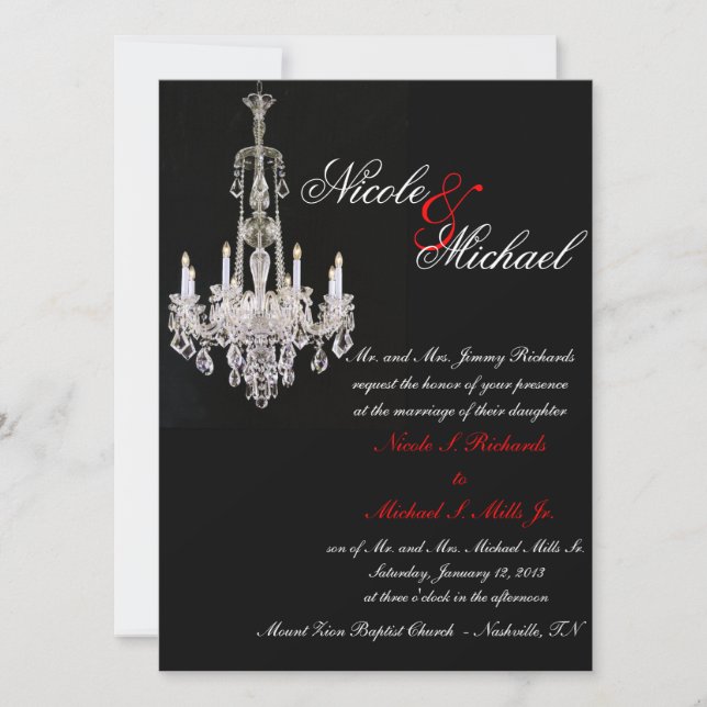 Chandelier en cristal - Invitations (Devant)