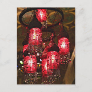 Chandelier for sale, Khan el Khalili Bazaar, Postcard