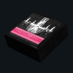 Chandelier Fuchsia Black White Damask Anniversary Gift Box<br><div class="desc">Wedding Black Lacquer Keepsake Custom Designer Personalized Jewellery Box or Memory Box Elegant Unique Wedding Anniversary  Christmas Gifts or Valentines Day Gifts</div>