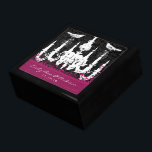 Chandelier Fuchsia Vintage Bird Damask Anniversary Gift Box<br><div class="desc">Wedding Black Lacquer Keepsake Custom Designer Personalized Jewellery Box or Memory Box Elegant Unique Wedding Anniversary  Christmas Gifts or Valentines Day Gifts</div>