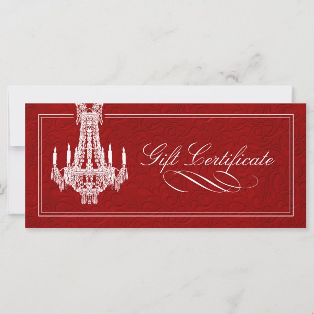 CHANDELIER GIFT CERTIFICATE (Front)