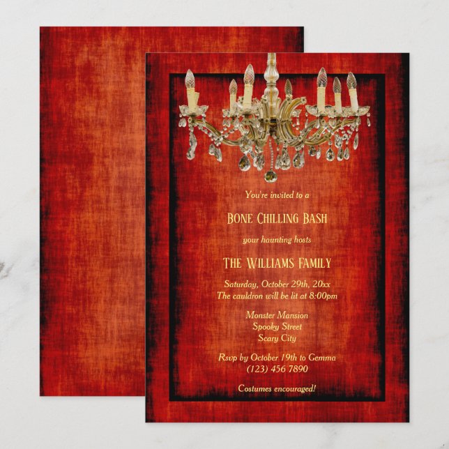 Chandelier Halloween Invitation (Front/Back)