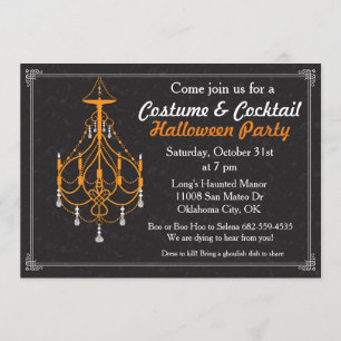 Chandelier Halloween Invitation