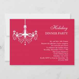 Chandelier Holiday Dinner Party Invitation