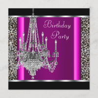 Chandelier Hot Pink Leopard Birthday Party