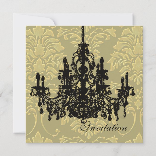 Chandelier, invitations de mariage (Devant)