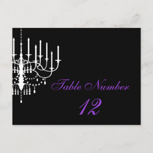 Chandelier noir et blanc Numéro de table Carte pos