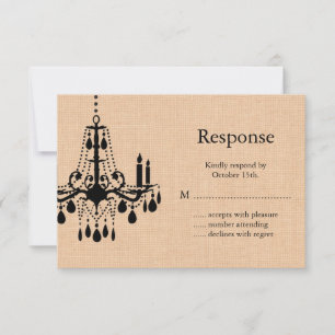 Chandelier on Burlap RSVP Card