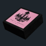 Chandelier Pink Black Damask Anniversary Gift Box<br><div class="desc">Wedding Black Lacquer Keepsake Custom Designer Personalized Jewellery Box or Memory Box Elegant Unique Wedding Anniversary  Christmas Gifts or Valentines Day Gifts</div>