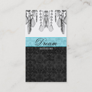 Chandelier Real Estate Business Card Blue V2
