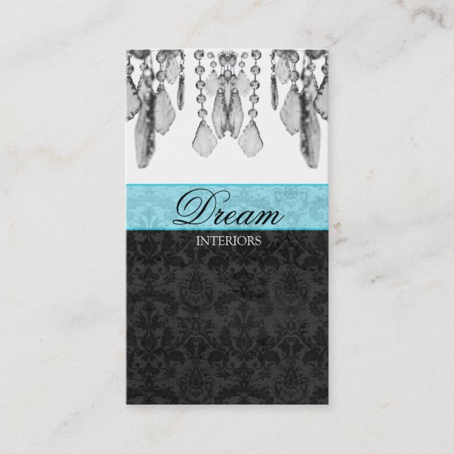 Chandelier Real Estate Business Card Blue V2 (Front)