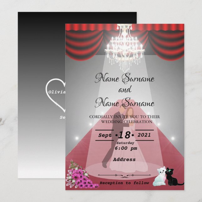 Chandelier-red carpet invitation (Front/Back)