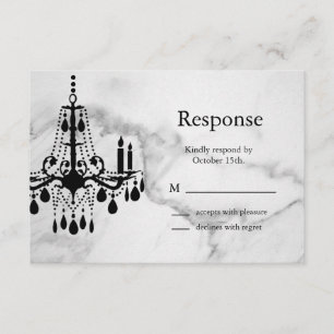Chandelier RSVP on Marble Card