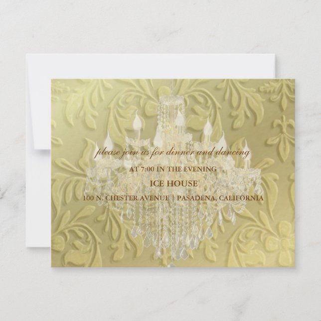 Chandelier,  RSVP or reception cards- customizable (Front)