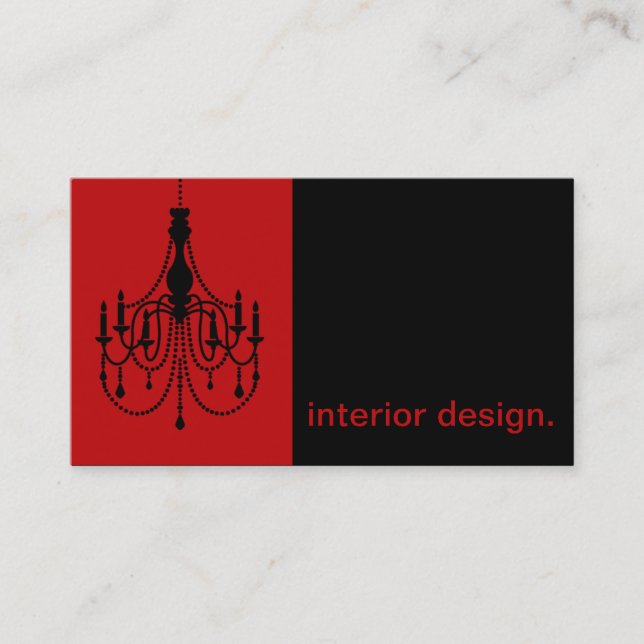 Chandelier Silhouette Icon - interior design Business Card (Front)